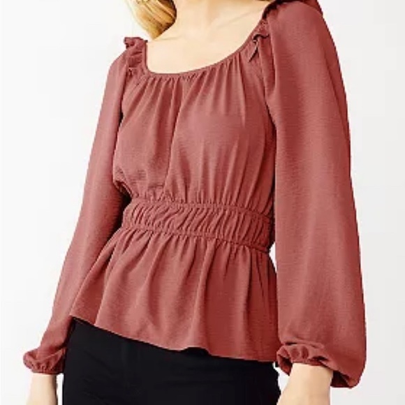 Women's‎ Nine West Squareneck Peplum Blouse, size Medium EUC - Picture 8 of 8